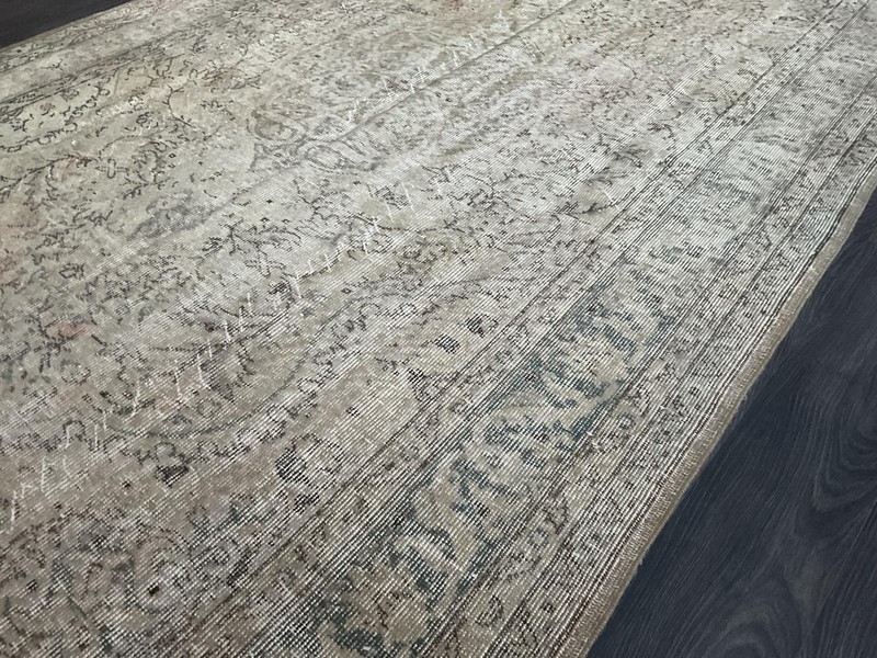 Handmade Vintage Turkish Area Rug – 6x9 Handwoven Wool Cotton, Organic & Natural gallery