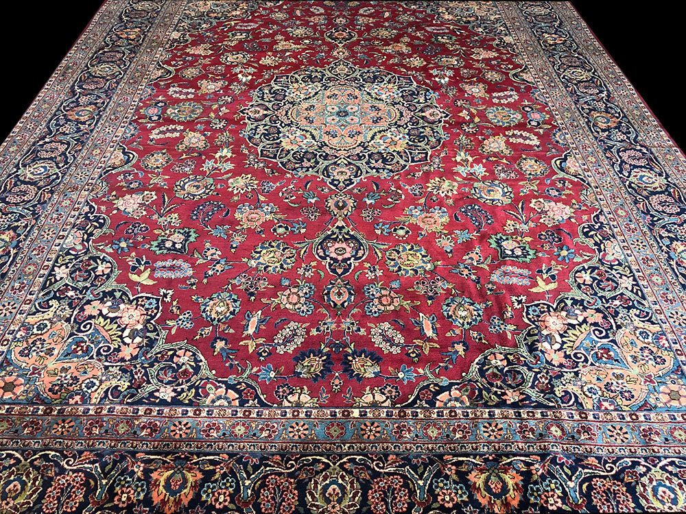 A Must See Antique 11' x 14' Genuine Keshan Rug gallery