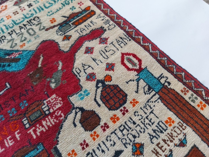 78x59 CM TRADITIONAL AFGHAN WAR RUG TRIBAL ART RUG Mini rug Handicrafts #85 gallery
