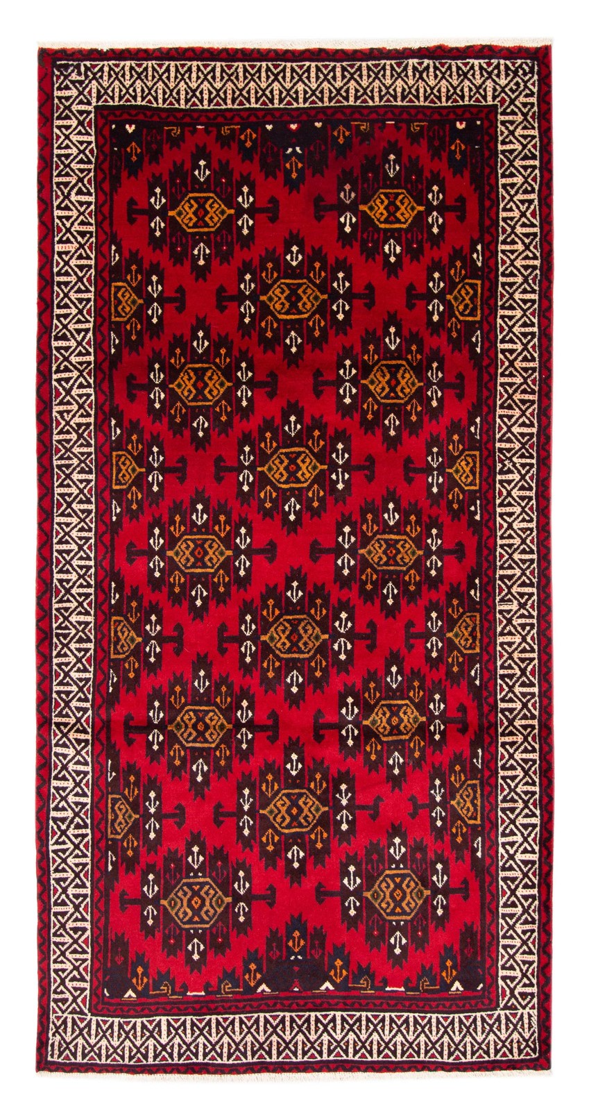 Vintage Geometric Area Rug 4'7" x 9'3" Traditional Hand-Knotted Wool Carpet gallery