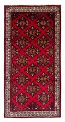 Vintage Geometric Area Rug 4’7″ x 9’3″ Traditional Hand-Knotted Wool Carpet