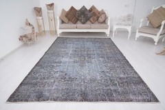 Large Vintage Turkish Oushak Rug 6×10 Neutral Handmade Anatolian Wool Carpet 169