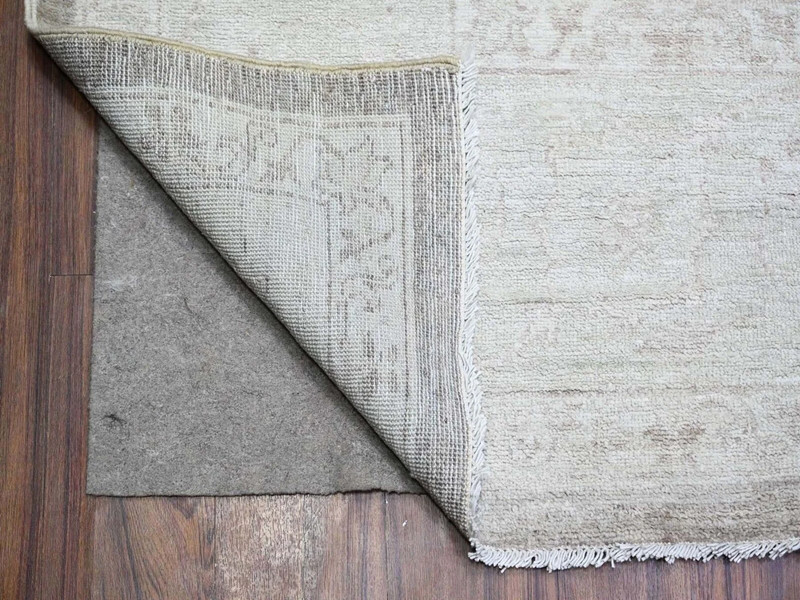 Rare 9'9"x14' Battleship Gray, Angora Pile White Wash Oushak with Faded Design gallery