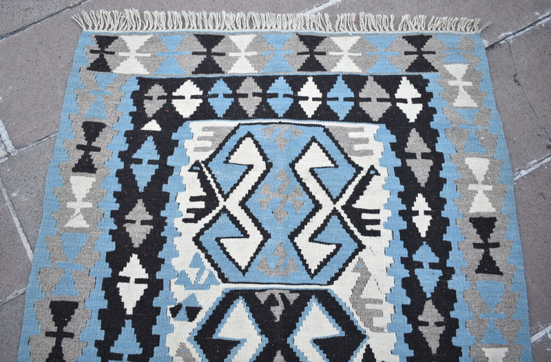 Vintage Turkish Rug 42'' x 65'' Flat Woven Kayseri Rug Home Decor Wool Rug gallery