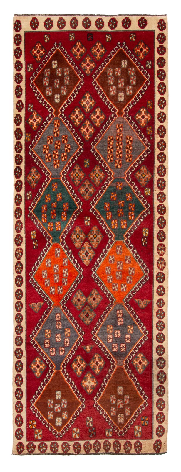 3'3" x 9'6" Vintage Hand-knotted Runner Rug Traditional Oriental Wool Carpet gallery