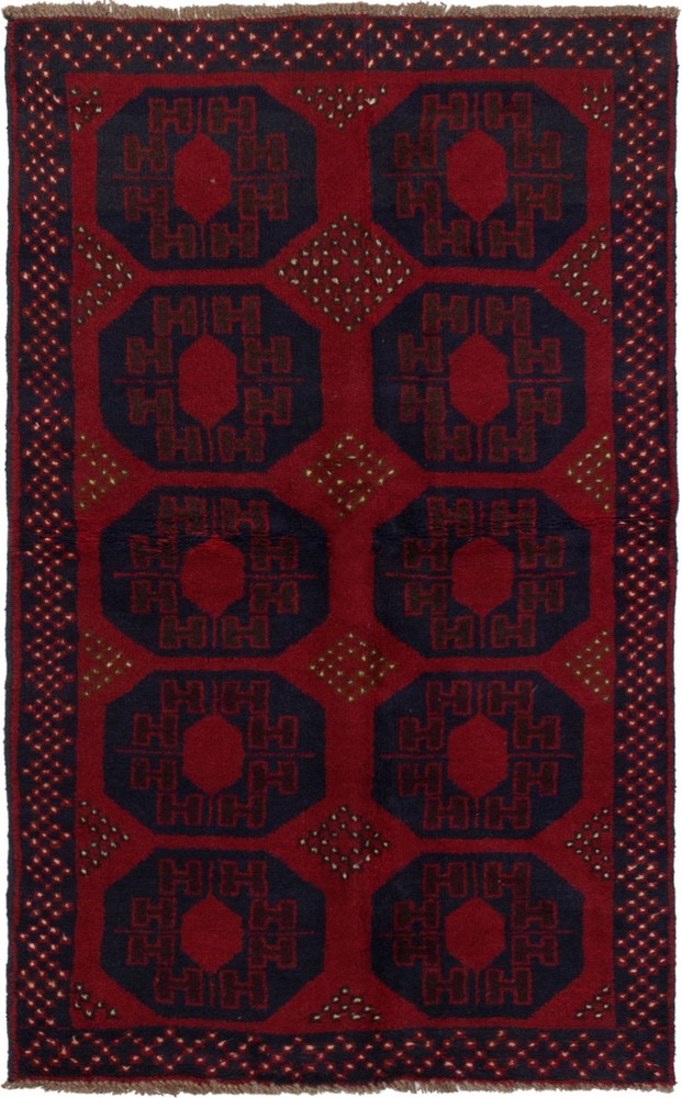 Traditional Vintage Hand-Knotted Oriental Carpet 3'3" x 6'3" Wool Area Rug