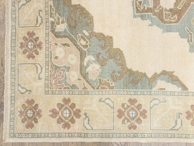 Vintage Traditional Turkish extra wide runner 5.2x10.10 ft Oushak knotted rug gallery