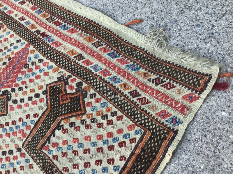 Vintage TURKISH TRIBAL KILIM RUG Konya Region Central Anatolia Turkey Cicim ASIS gallery