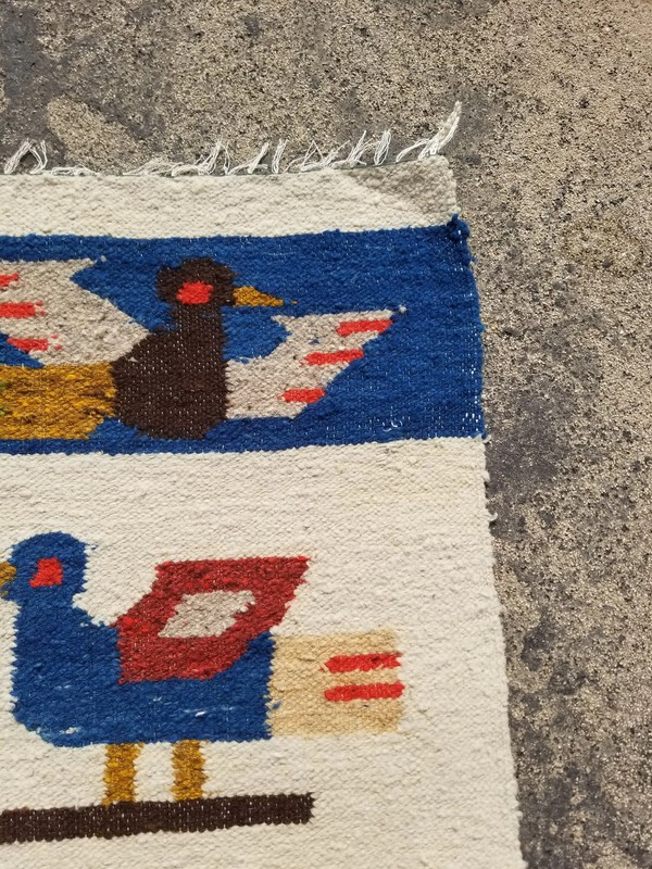 Vintage Traditional Handmade South American Wool Multicolor Kilim 4.5x2.5 ft gallery