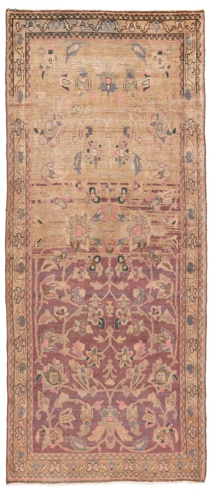 Traditional Vintage Hand-Knotted Area Rug 3'10" x 9'6" Oriental Wool Carpet