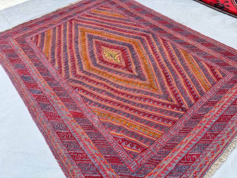 7 x 9 ft Stunning Vintage Afghan Herati Mishwani Barjasta Natural Vegetable Dye gallery