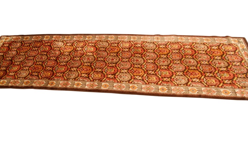 3x12 Antique Axminster Runner England Rare Brown Rug 92cm x 351cm C.1900 gallery