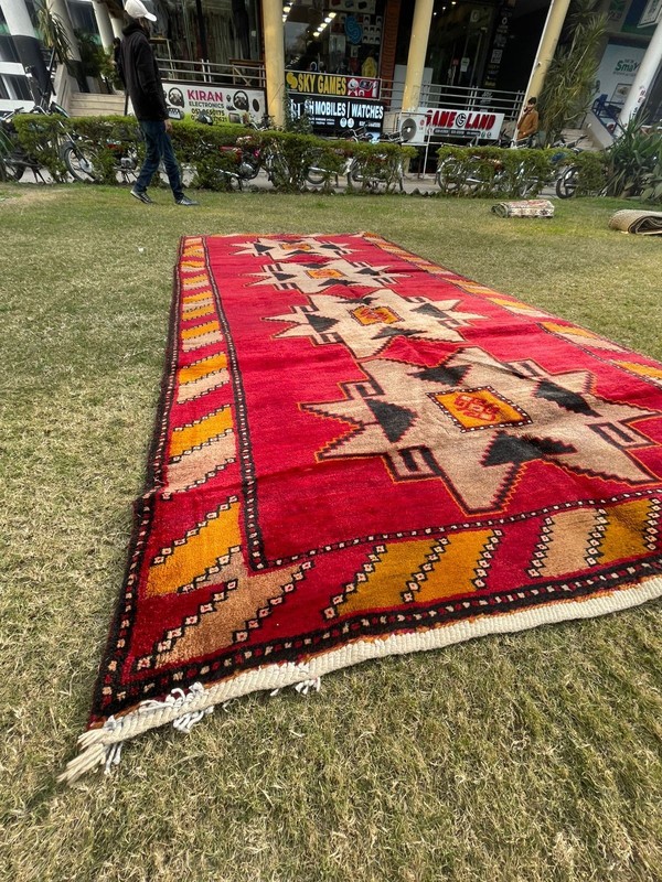 160 X 315 COLLECTORS ITEM Stunning Vintage Natural Vegi Caucasian Star Kazak Rug gallery