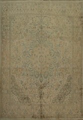 Timeless Ivory Silk Kashmir Square Rug 7×7 Hand-knotted Oriental Room Size Rug
