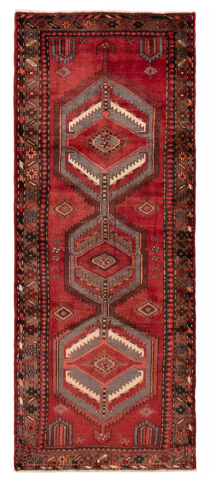 3'8" x 9'6" Vintage Hand-knotted Runner Rug Traditional Oriental Wool Carpet gallery