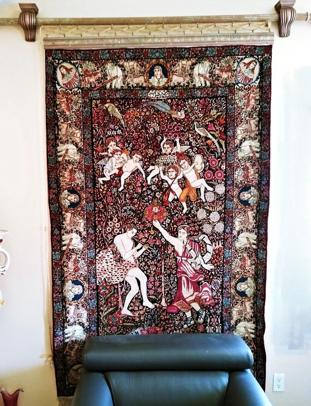 130 YEARS OLD FINEST MIDDLE EASTERN LAVAR RUG REZA KHAN ORDER DANCE OF NYMPH gallery