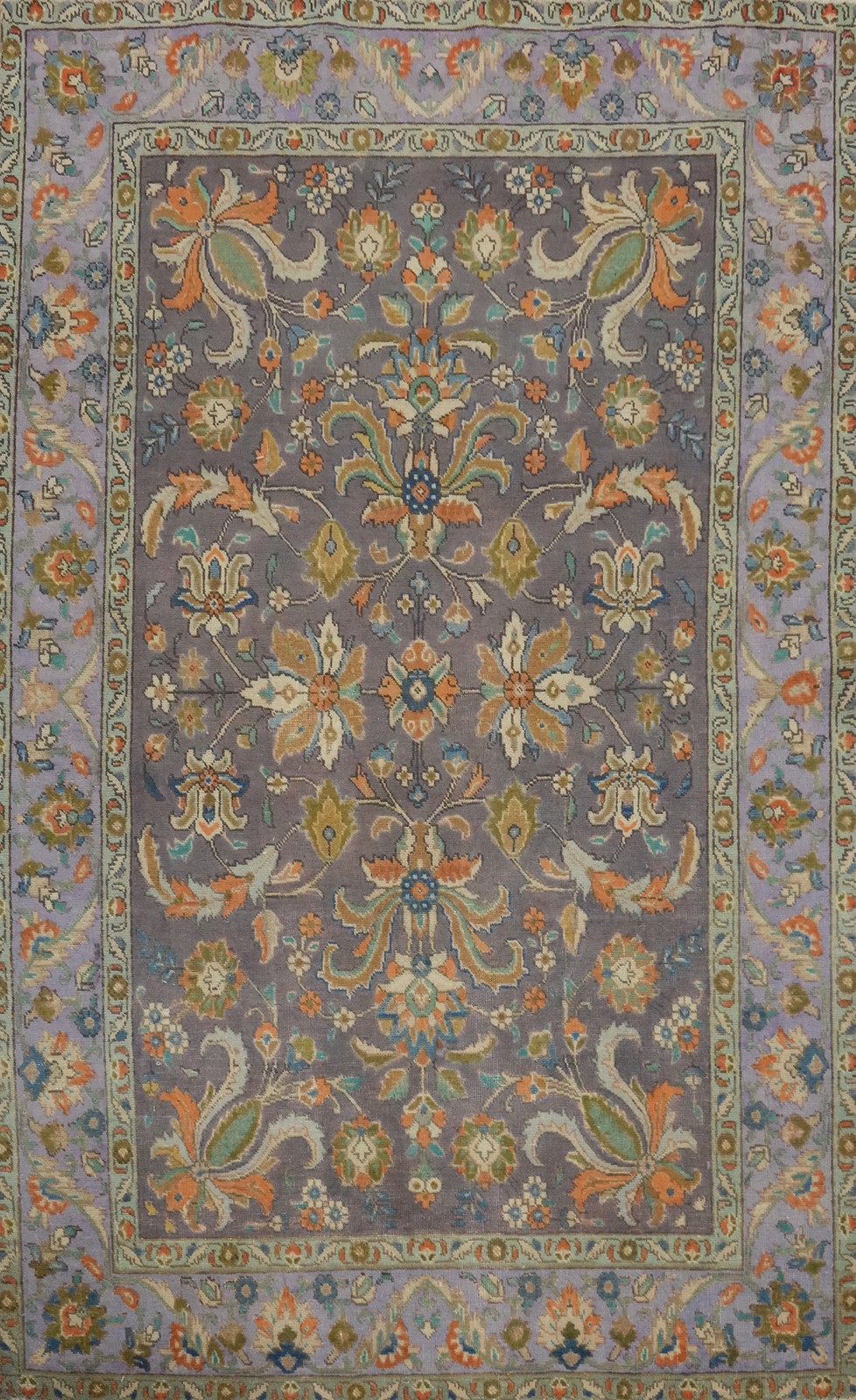 Vintage Purple Floral Traditional Style All-Over Pattern Rug 4x6 ft Hand-knotted gallery