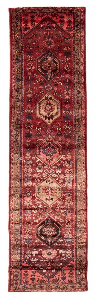 3'4" x 10'2" Vintage Hand-knotted Runner Rug Traditional Oriental Wool Carpet