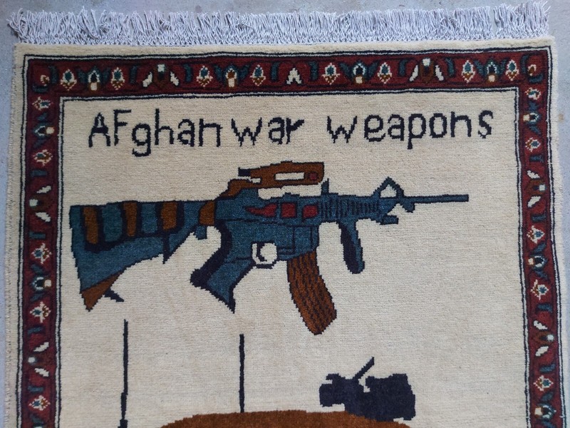 war rug Large Afghan Rug 122x77 CM Drones #36 gallery