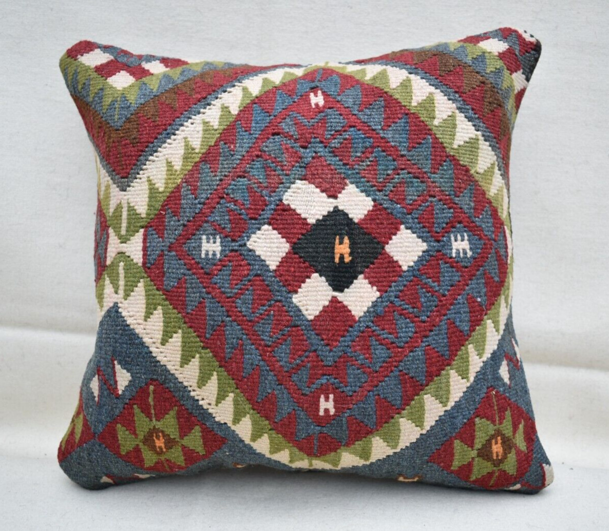 16''x16'' Turkish Kilim Pillow Cover Sofa Rug Decorative Handmade Cushion Cover gallery