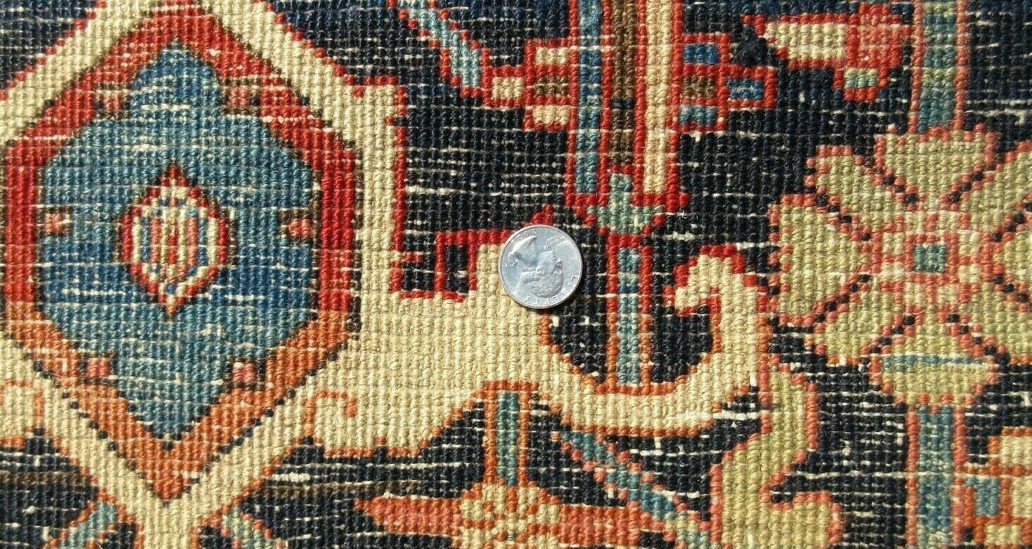 LARGE ANTIQUE 11 x 15 RARE SERAPI ORIENTAL CARPET DESIGNER DREAM CIRCA Lt.1800's gallery