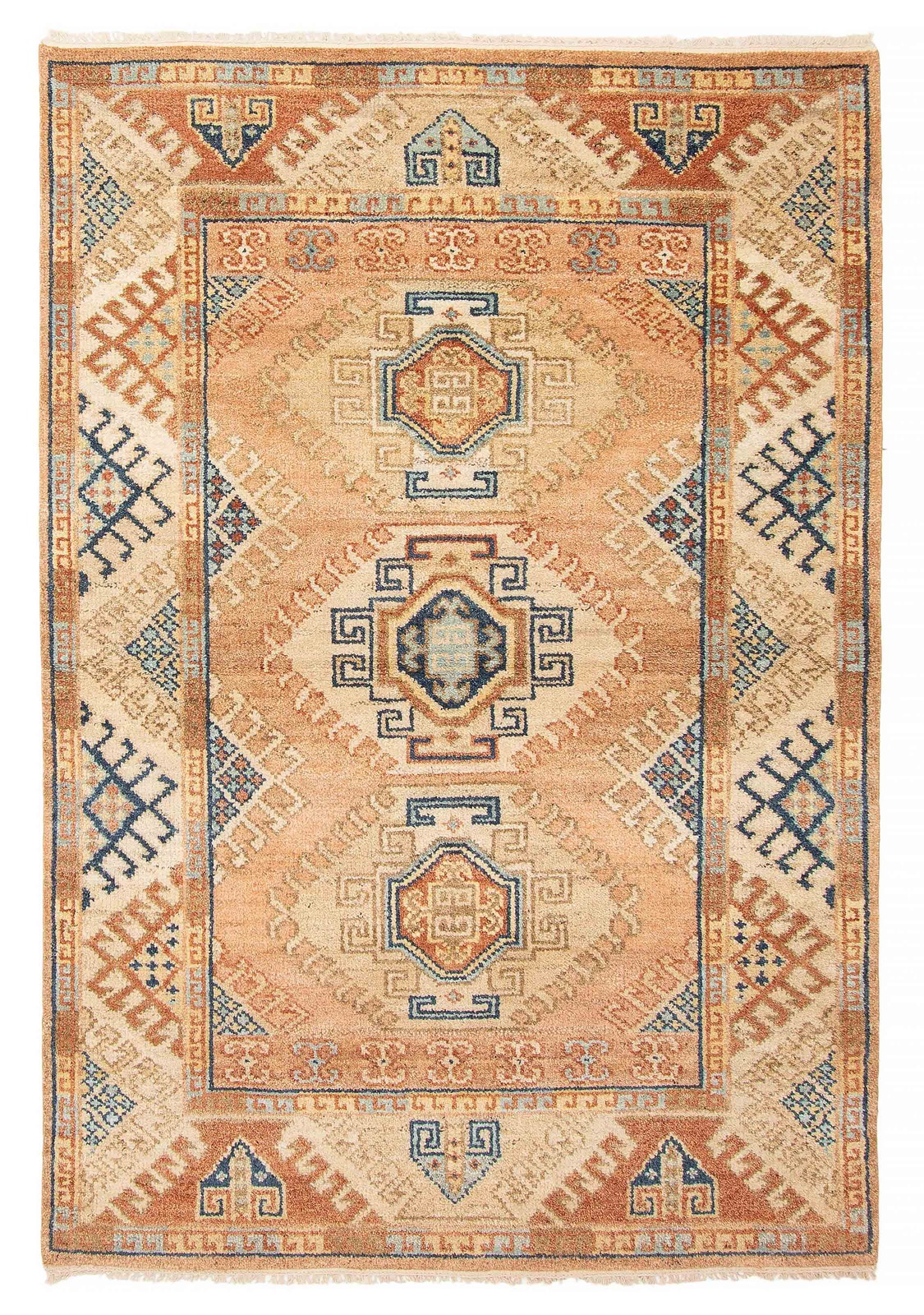 Vintage 5'4" x 7'10" Geometric Hand-Knotted Carpet Traditional Wool Area Rug gallery