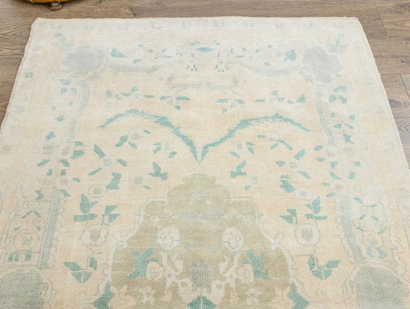 Vintage Muted Turkish Oriental Hand Woven 4.5x6.11 feet Oushak Area Rug Carpet gallery