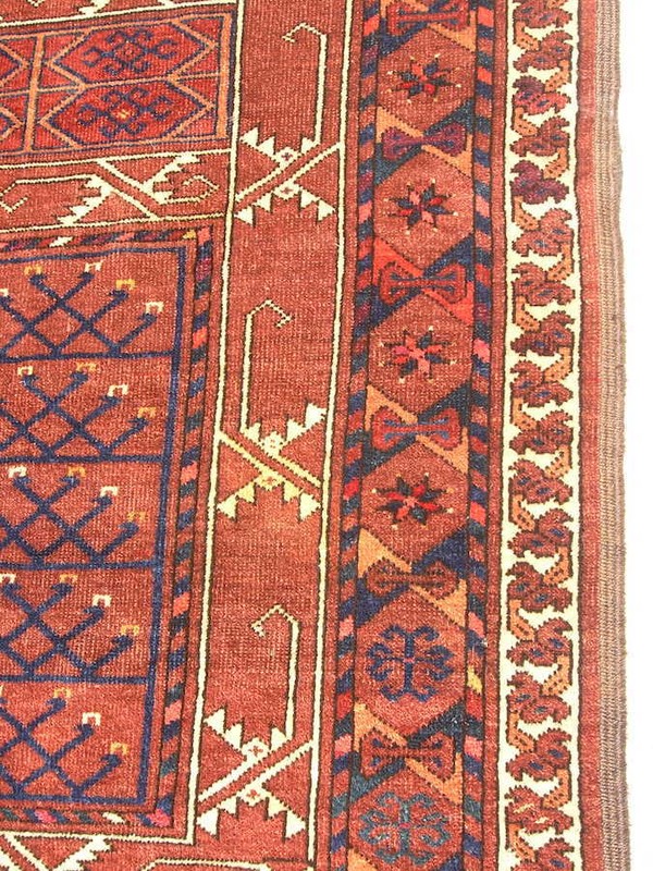 Antique 19 C Turkoman Yomut Yomud W Turkestan Ensi EngSi Rug 55x77" Soak Washed gallery