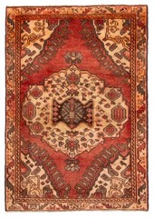 Vintage 3’7″ x 5’3″ Traditional Hand Knotted Vegetable Dye Wool Area Rug
