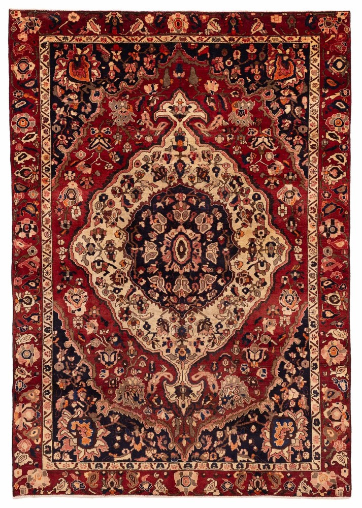 Traditional Vintage Hand-Knotted Area Rug 6'8" x 9'9" Oriental Wool Carpet