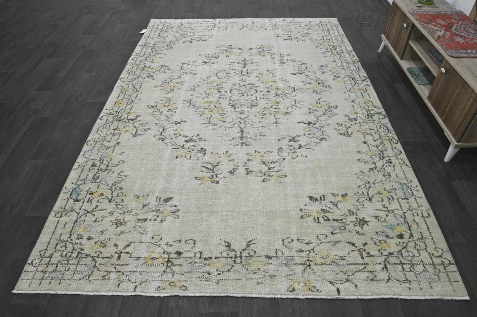Oushak 6x9,Turkish Rug,vintage,anatolian,BEIGE,kilim,Bohemian,handmade,wool gallery
