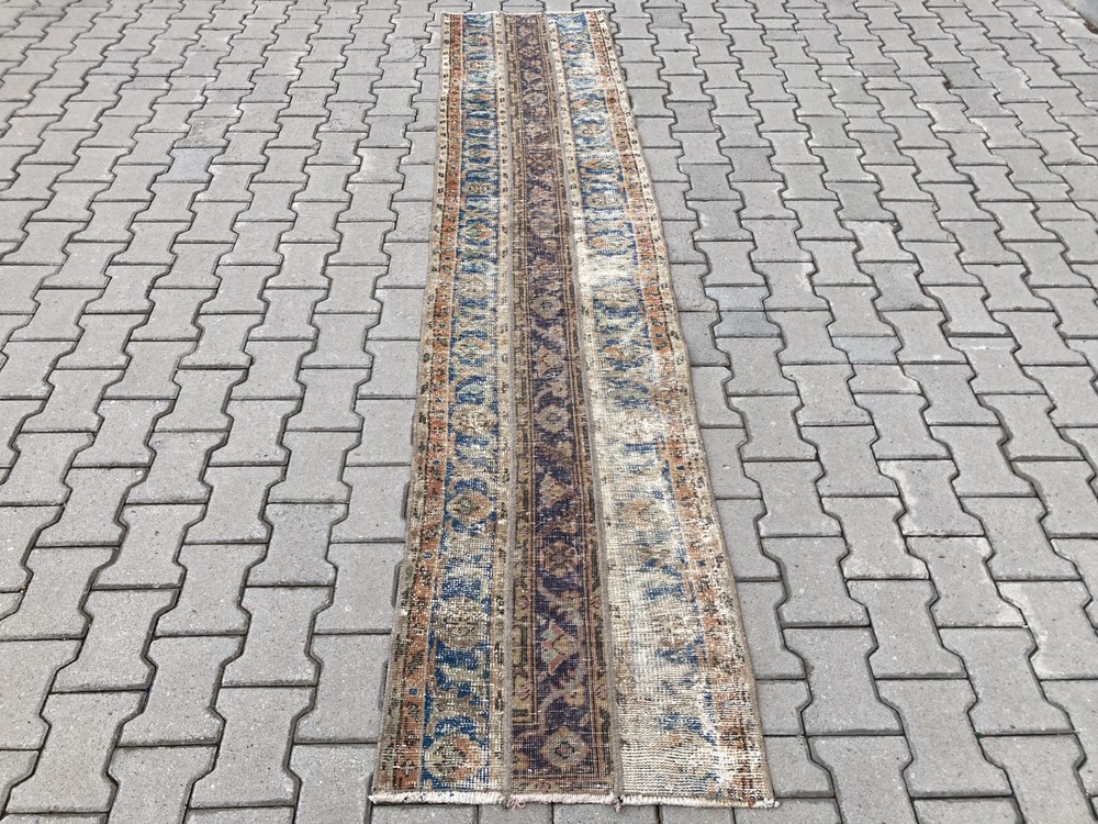 Brown rug, Turkish rug, Vintage Rug, Patchwork rug, Runner rug, 2.1 x 10 ft