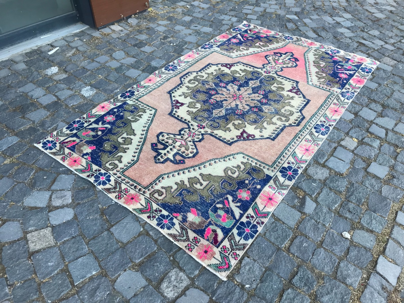 Boho Decor Rug, Home Decor Rug, Turkish Vintage Rug, Oushak Kilim Rug,4,2x7,3ft gallery