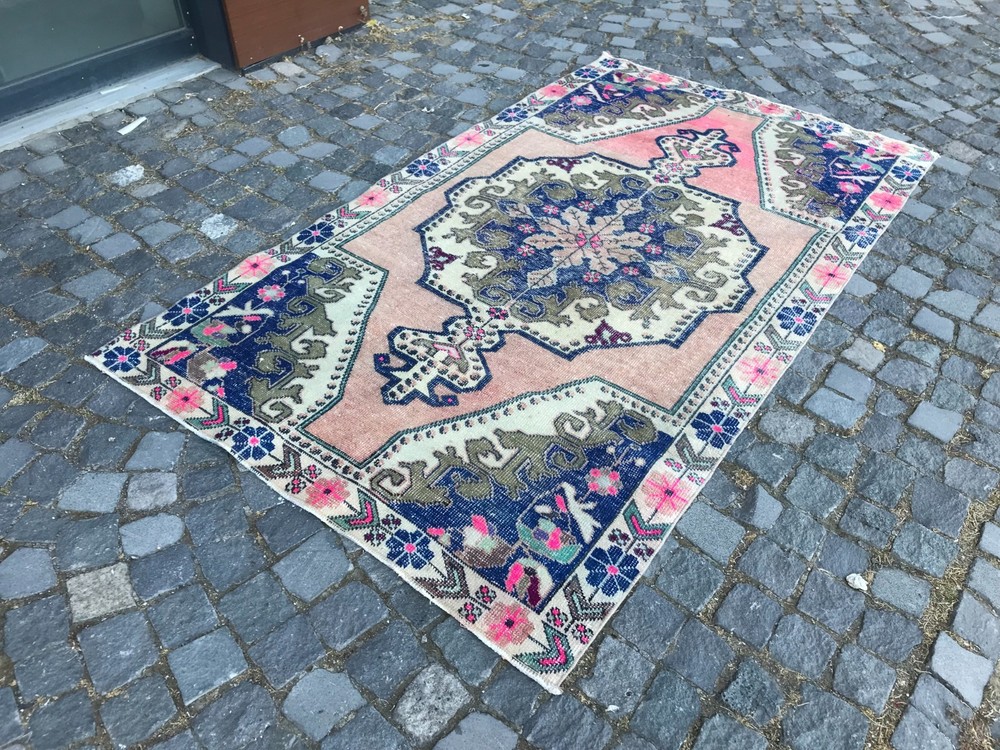Boho Decor Rug, Home Decor Rug, Turkish Vintage Rug, Oushak Kilim Rug,4,2x7,3ft