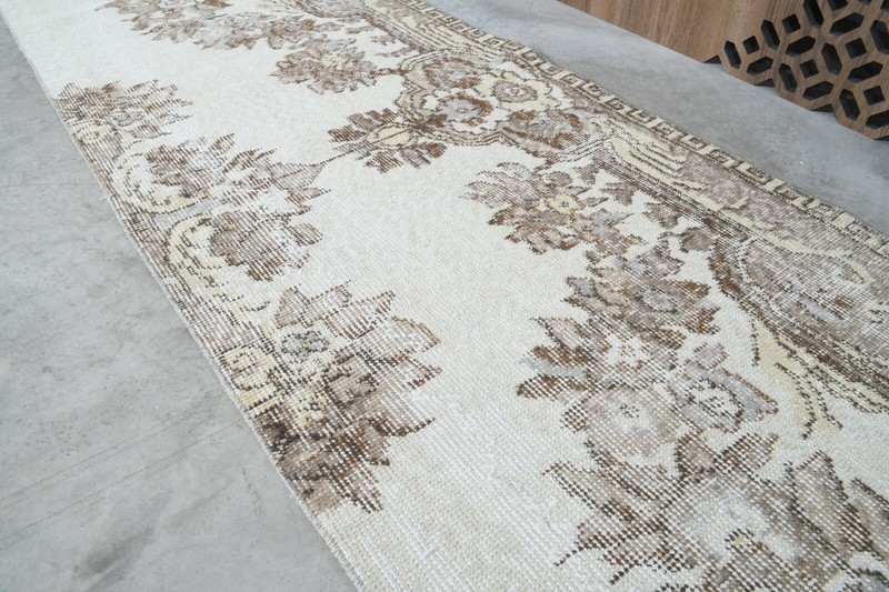 Oushak Runner Rugs Turkish Hand-Knotted Hallway Carpet Vintage Rug 2x10 ft 477 gallery