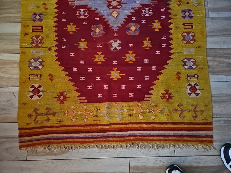 Antique Genuine Kilim Wool Rug 4 Ft. 3 Inches x 6 Ft. 10 Inches Hand Woven gallery