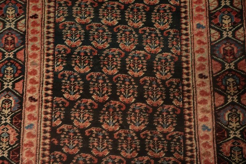 Pre-1900 Handmade Runner Rug 3x15 Paisley Traditional Wool Antique Carpet gallery
