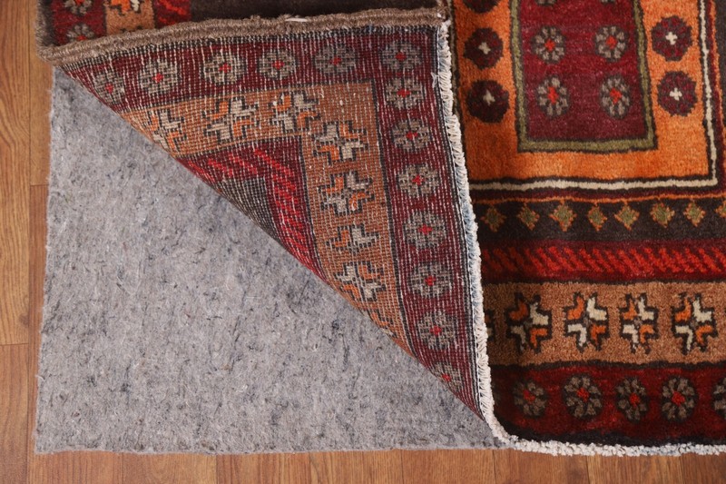 Vintage Tribal Orange Wool Hand-knotted 13 ft Runner Rug Nomadic Carpet 4x13 gallery