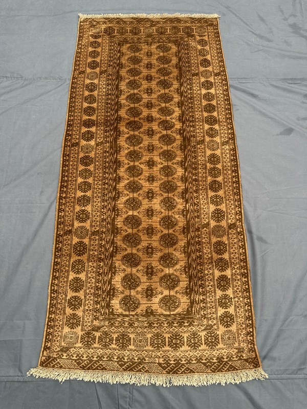 Vintage Afghan Baluchi Rug 2'10 x 6'4 ft – Handmade Wool Geometric Faded Carpet gallery