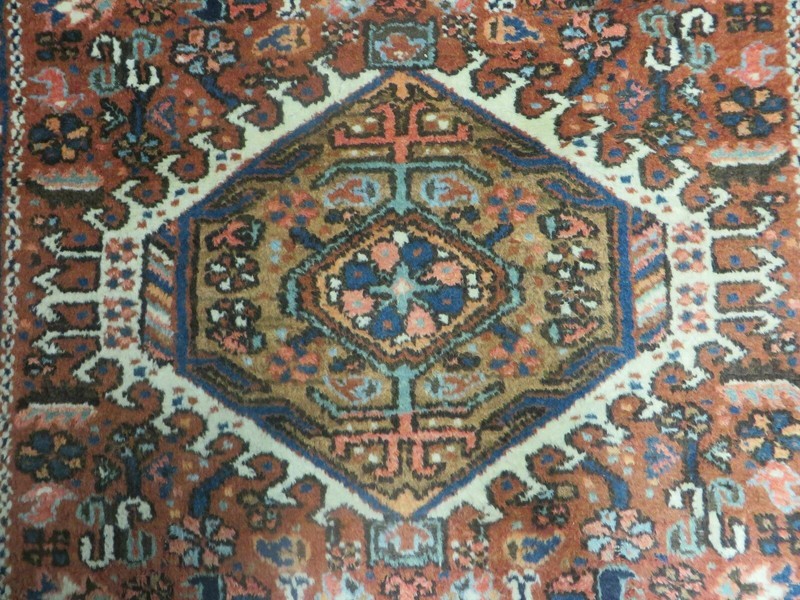 Beautiful Oriental Rug 5x6 Antique Wool Carpet Geometric Medallion Tribal Red gallery