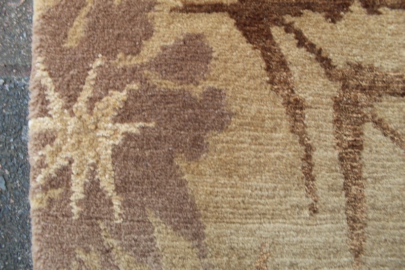 Vintage Traditional Hand Made Oriental Contemporary Wool Silk Gold Rug 122x70cm gallery