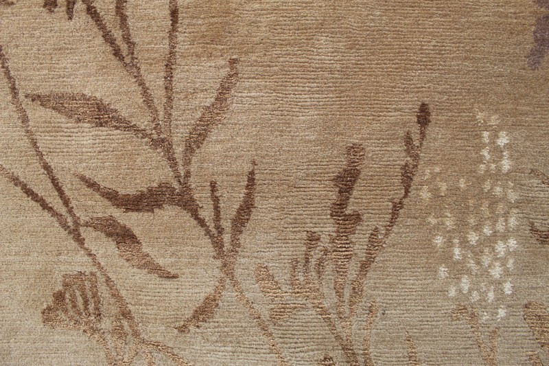 Vintage Traditional Hand Made Oriental Contemporary Wool Silk Gold Rug 122x70cm gallery