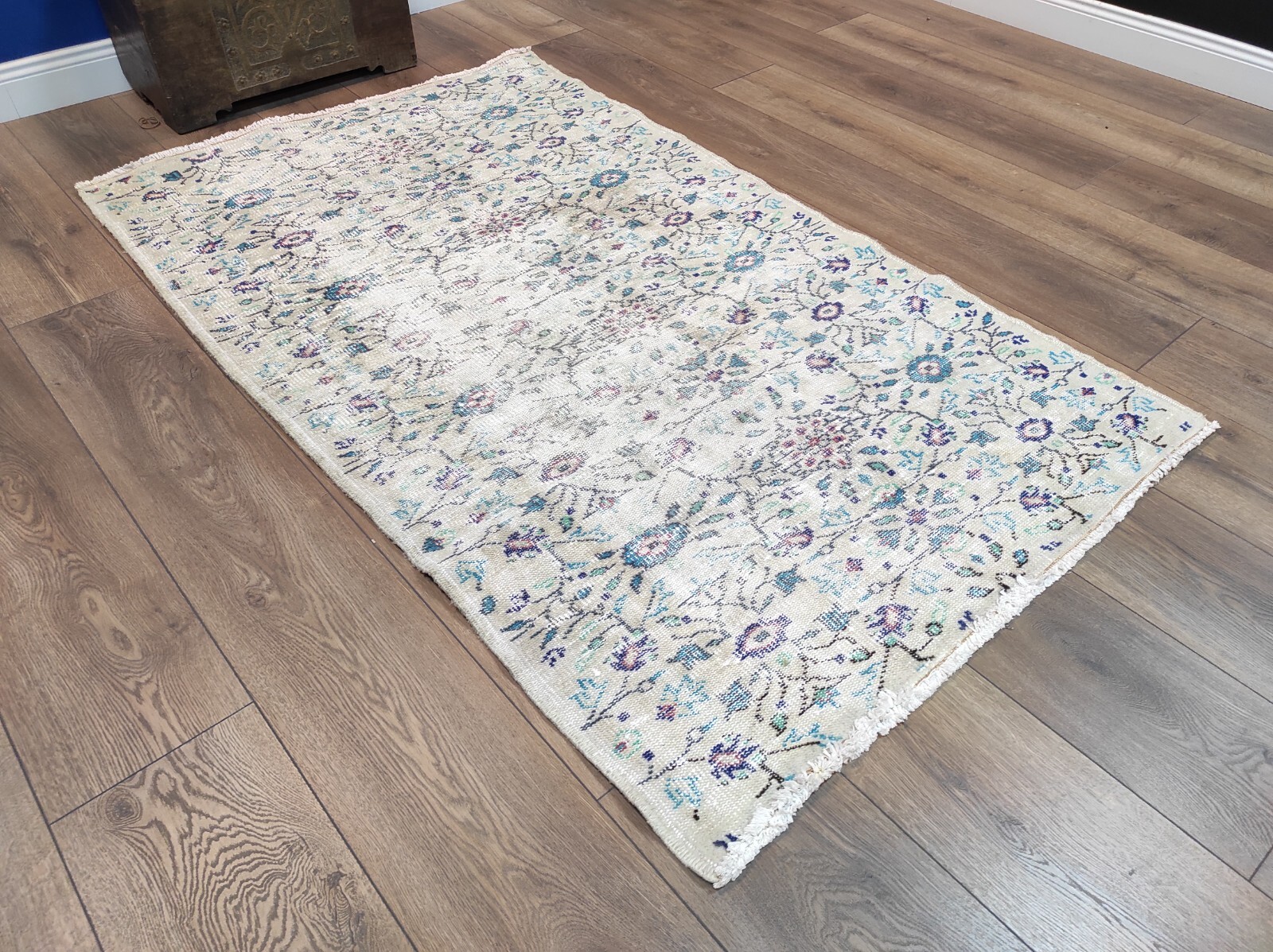 White Area Rug, Home Decor, Handmade Area Rug, Floor Rug, 3.9 x 6.4 ft gallery