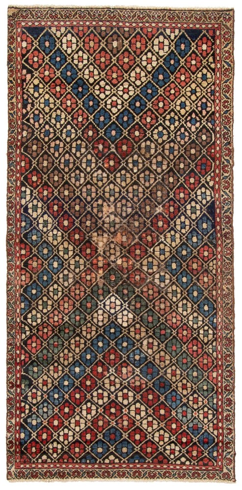 Vintage Traditional Hand-Knotted Area Rug 3'7" x 7'9" Oriental Wool Carpet