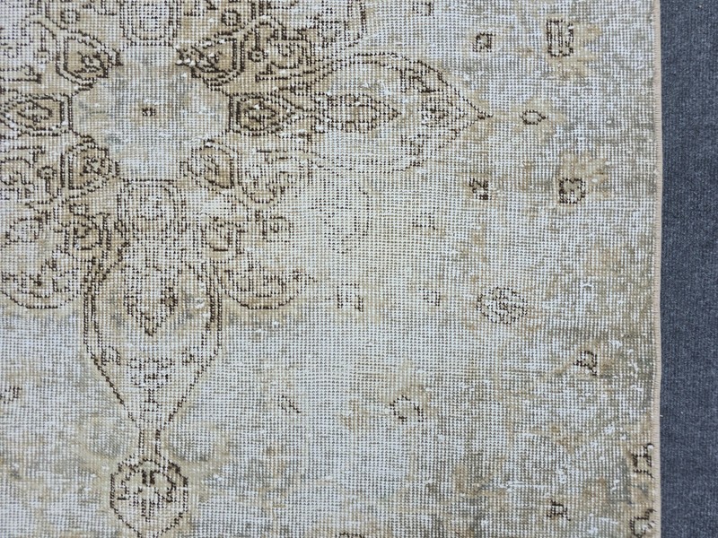 4' x 8' Vintage Runner Rug, Turkish Oushak Wool Beige Gray Brown Hallway Runner gallery
