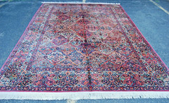 ANTIQUE EARLY KARASTAN KIRMAN MULTI_COLOR PANEL PATTERN#717 RUG CARPET 8.8 X 12
