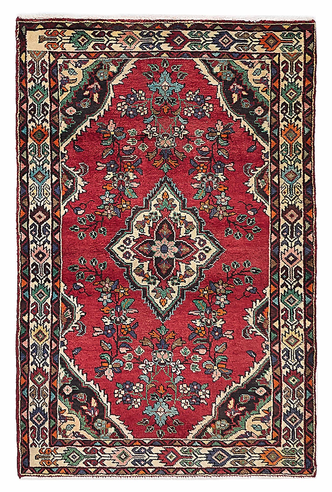 Vintage 3'2" x 5'0" Traditional Hand Knotted Vegetable Dye Wool Area Rug gallery
