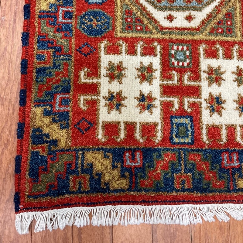Handmade Indo Kazak Wool Rug 2' X 3' gallery