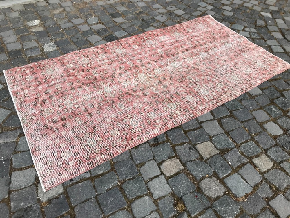 Home Decor Rug, Turkish Vintage Rug, Boho Decor Rug, Oushak Rug, 3,2 x 6,3 ft
