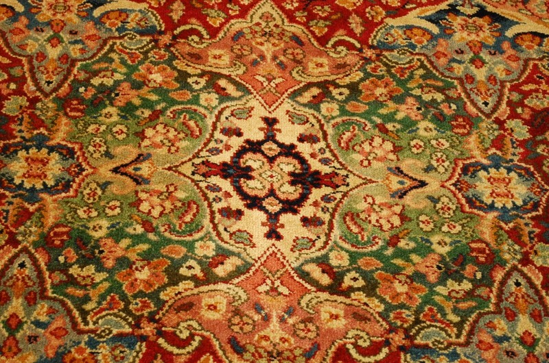 MINT AUTHENTIC AMERICAN KARASTAN MULTICOLORED RUG 5'9"X9' KIRMAN PANEL #900/903 gallery